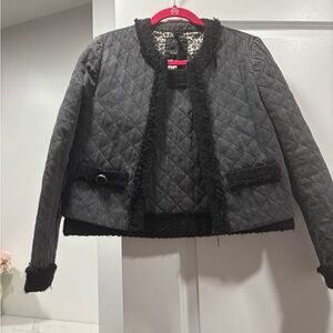 Chic Quilted Black Jacket set